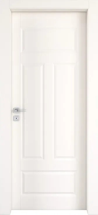 Porta interna a battente Coconut Groove in MDF colore bianco, L 80 x H 210 cm, apertura a destra