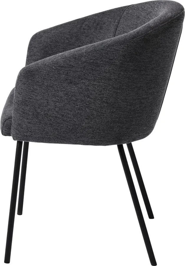 Sedia da pranzo grigio scuro in imbottito con braccioli Easton – Unique Furniture