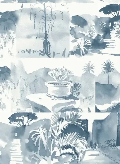 Paint & Paper Library Carta da parati panoramica Abbey Gardens - Blue Blood