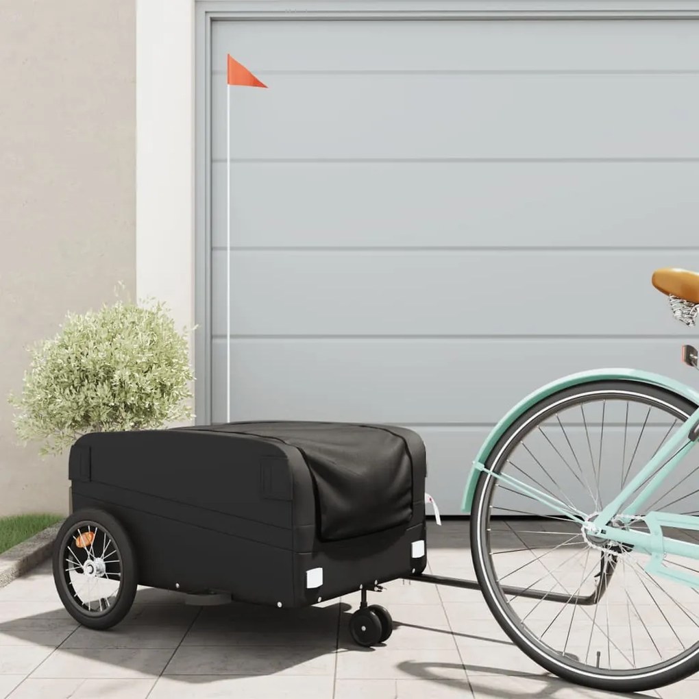 Rimorchio Da Bici Nero 45 Kg İn Ferro /