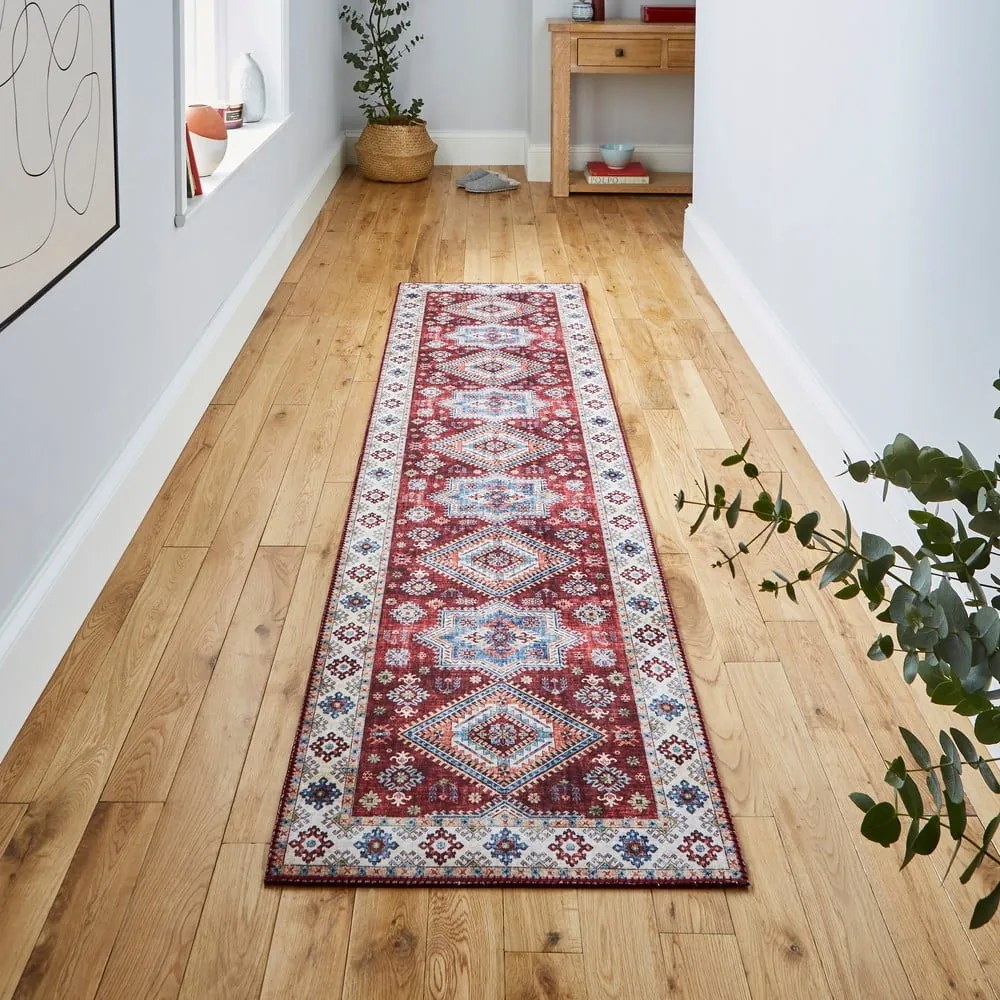 Tappeto rosso/beige 225x60 cm Topaz - Think Rugs
