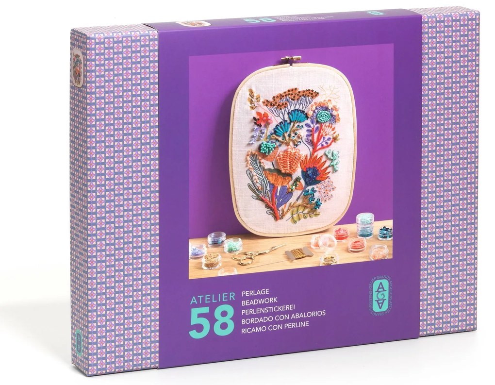 Atelier 58 - Ricamo con perline per adolescenti e adulti - Fiore