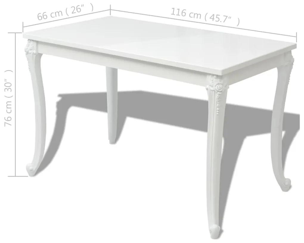 Tavolo da pranzo 116x66x76 cm bianco lucido