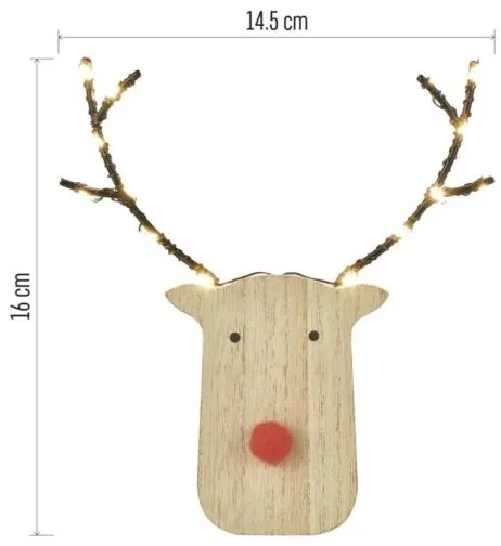 Decorazione natalizia LED 8xLED/2xAAA renna