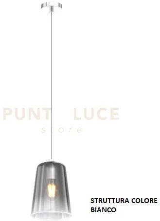 Sospensione bianco 1 luce cromo 1164bi-s1-cr