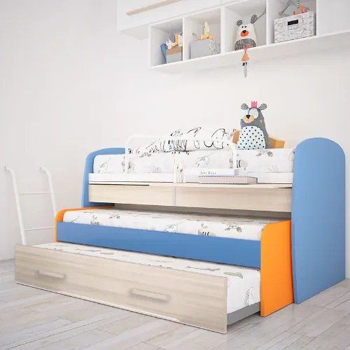 Letto attrezzato BEA scrittoio tre letti ragazzi disponibile in diverse colorazioni L.198cm H115cm