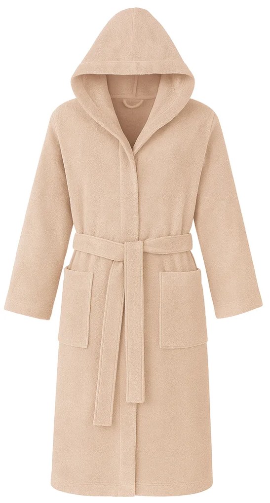 Accappatoio con cappuccio S/M cotone taupe Basik