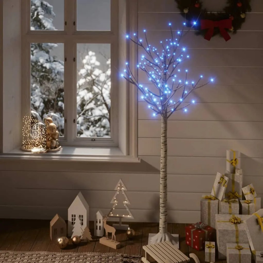 Albero Natale LED Interno Esterno 200, 180, 140, 120 Salice, Albero Natale 140 LED 1,5 m Salice Blu Interno Esterno