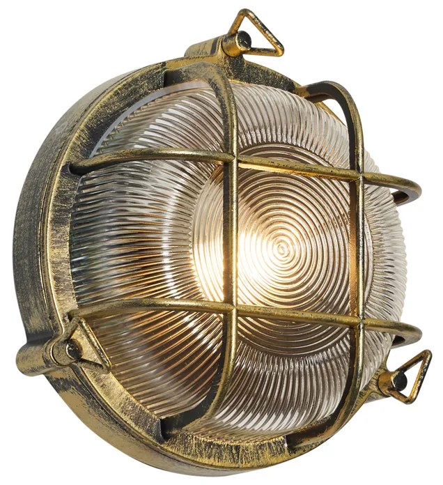 Lampada da parete e da soffitto per esterni oro antico rotonda IP44 - Noutica