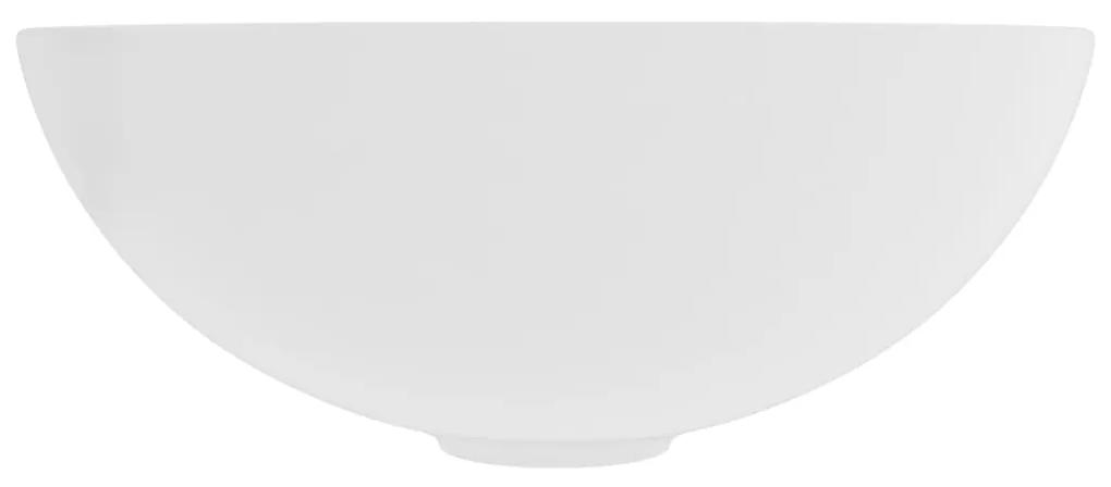 Lavandino da Bagno in Ceramica Bianco Opaco Rotondo