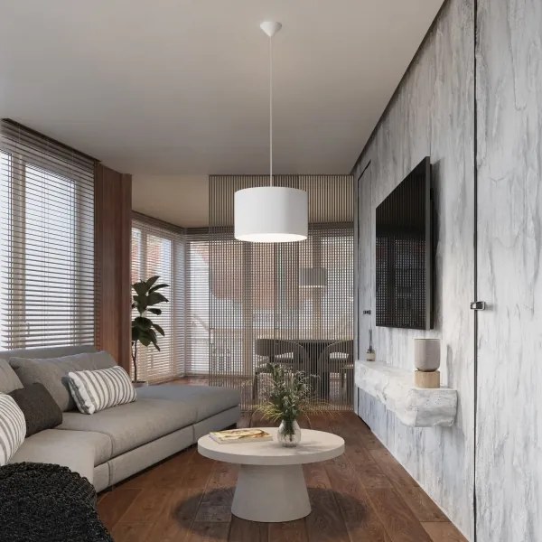 Sollux SL.1404 - Lampadario a sospensione con filo NOVA 1xE27/15W/230V diametro 40 cm bianco