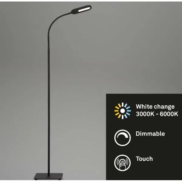 Briloner 1297-015 - Lampada da terra flessibile LED dimmerabile LED/6,6W/230V