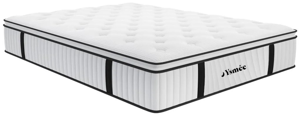 Set 140x200cm rete vano Bianco + materasso molle insac. topper integrato sp. 28cm - AMERICAN DREAM di YSMÉE