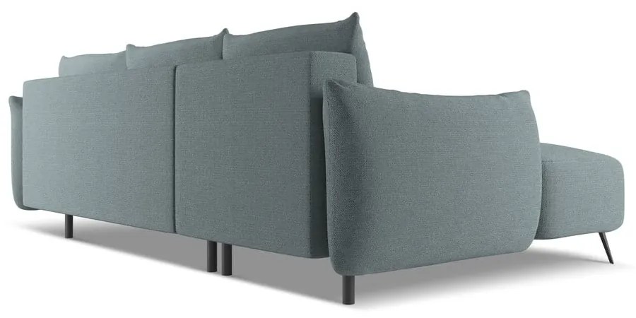 Divano angolare azzurro (con penisola a sinistra) Malie – Makamii
