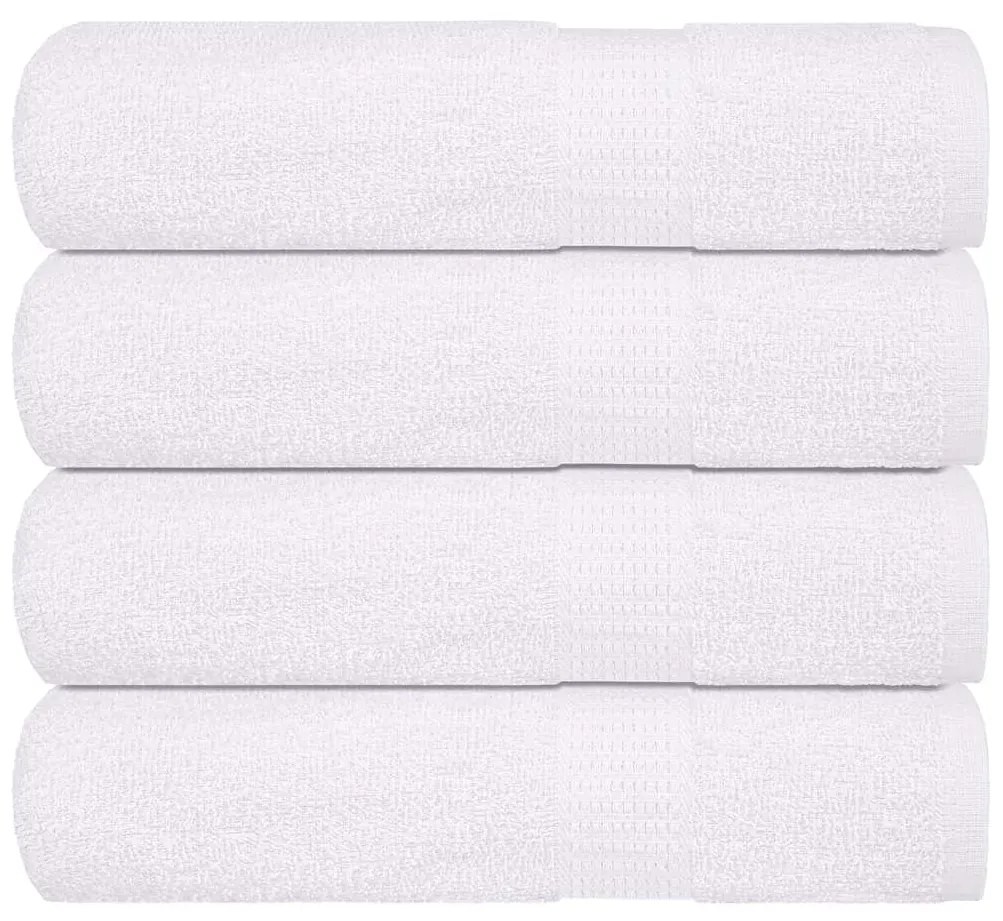 Asciugamani Da Bagno 4 Pz Bianchi 100x150cm 360g/m² 100% Cotone /
