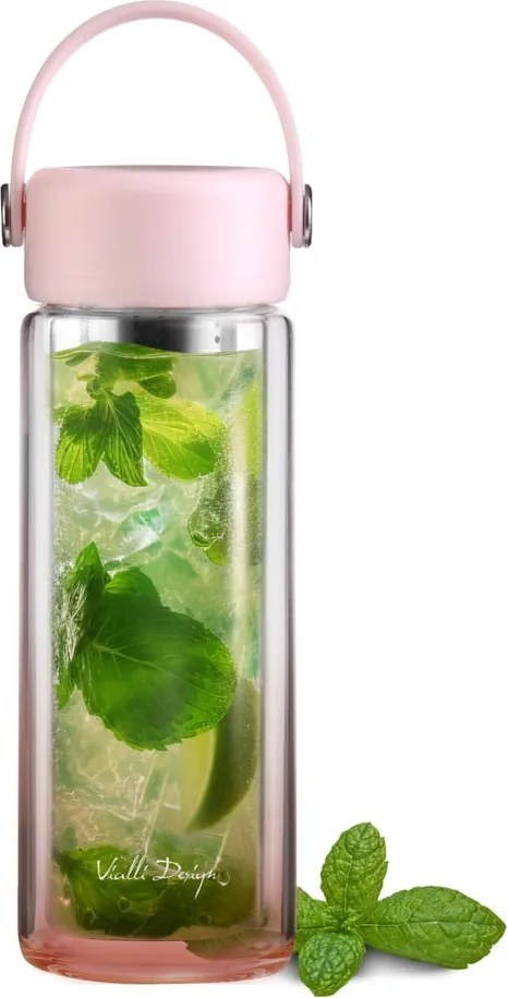 Bottiglia rosa in vetro 350 ml Fuori – Vialli Design