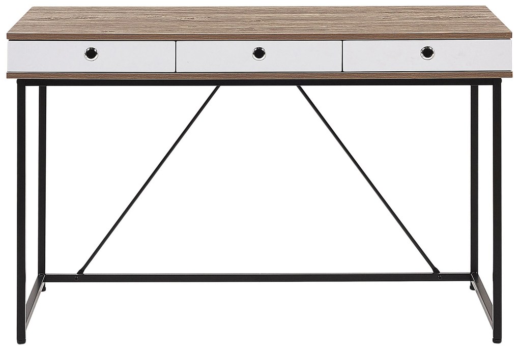 Set di mobili da ufficio legno chiaro e nero FOSTER/HINTON Beliani