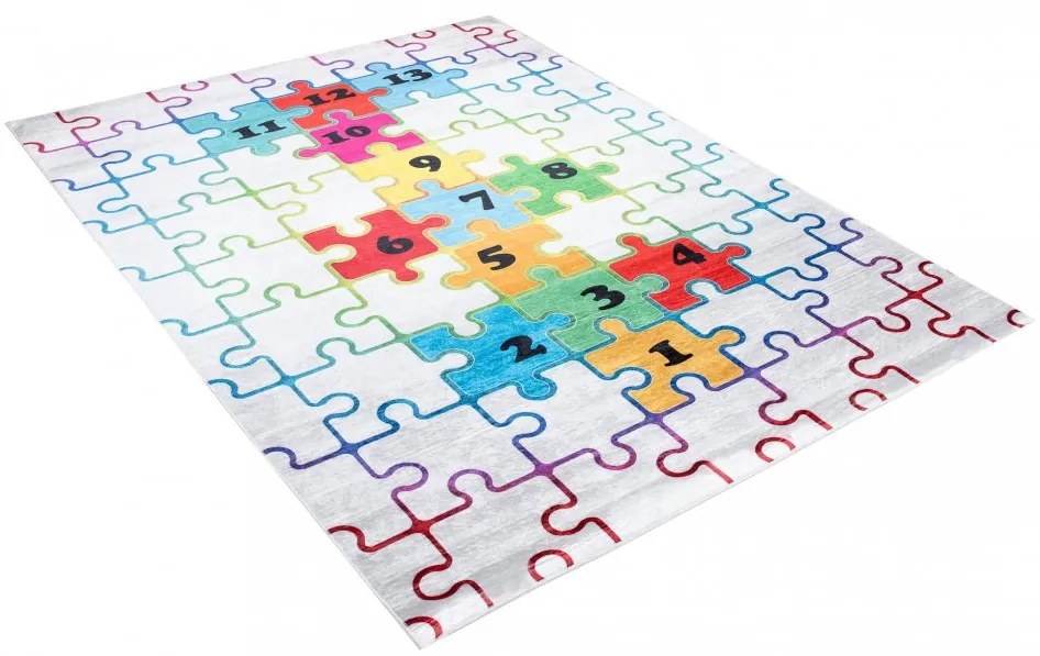 Tappeto per bambini con motivo a puzzle colorato  Larghezza: 140 cm | Lunghezza: 200 cm