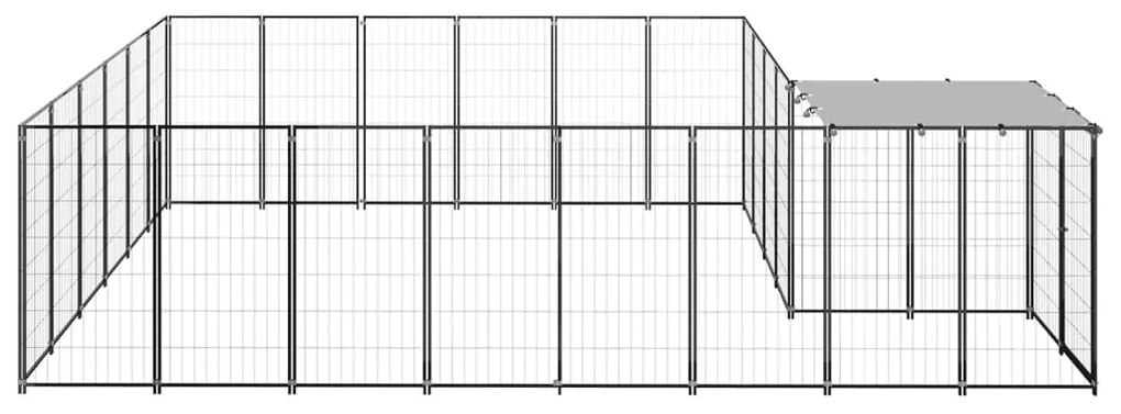 Gabbia per cani nera 12,1 m² in acciaio