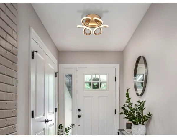 Globo 67386-24CH - Lampada LED da soffitto MELISAND 24W/230V Ø 26 cm oro