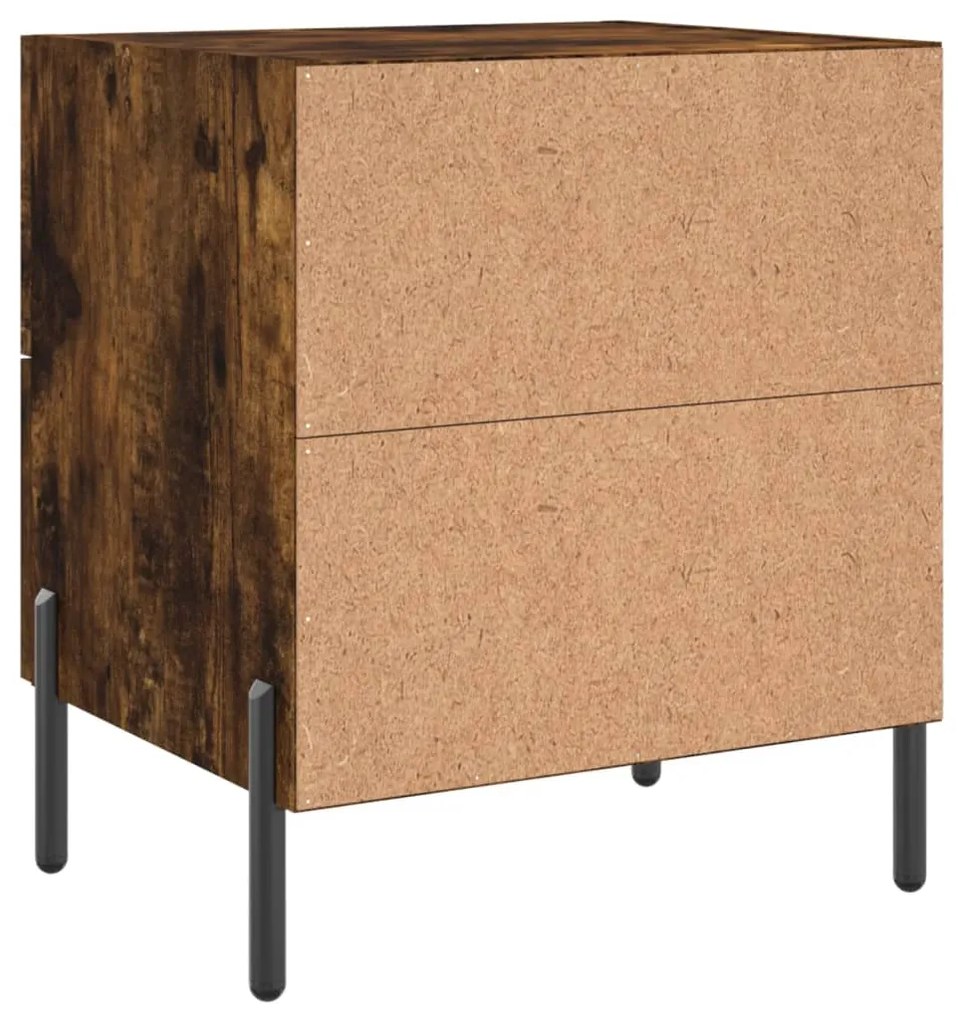 Comodini 2 pz Rovere Fumo 40x35x47,5 cm in Legno Multistrato