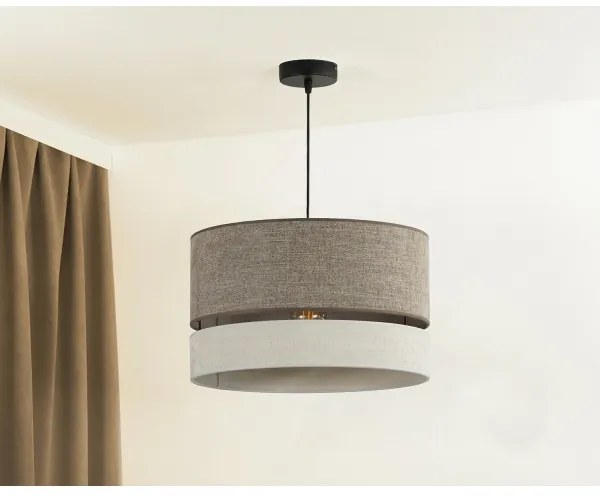 Duolla - Lampadario a sospensione con filo DOUBLE 1xE27/15W/230V diametro 40 cm marrone/grigio