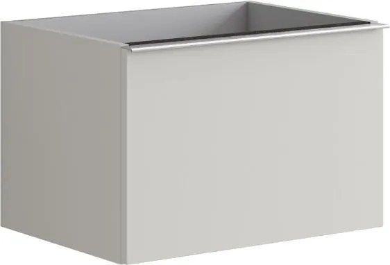 Mobile da bagno sospeso sotto lavabo Pixel plain 2 cassetti L 60 x H 40 x P 45.5 cm grigio pastello laccato opaco, con maniglia alluminio brillante
