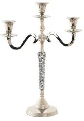 Candelabro DKD Home Decor 26 x 10 x 35 cm Argentato Alluminio