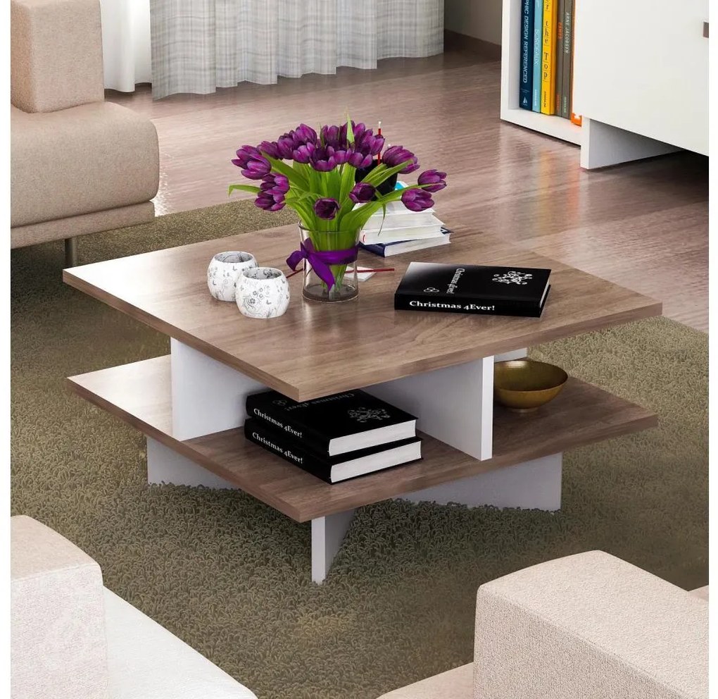 Tavolino HAMTON 31,2x60 cm marrone/bianco