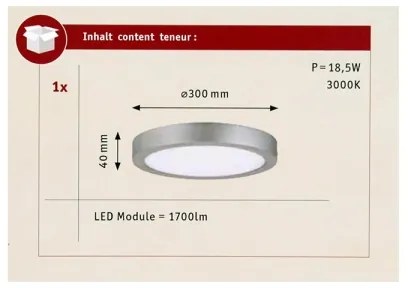 Paulmann 70655 - LED/17W Plafoniera LUNAR 230V