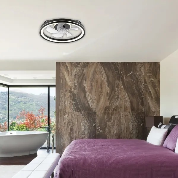 Plafoniera LED con ventilatore FARGO LED/37W/230V nero + +TC