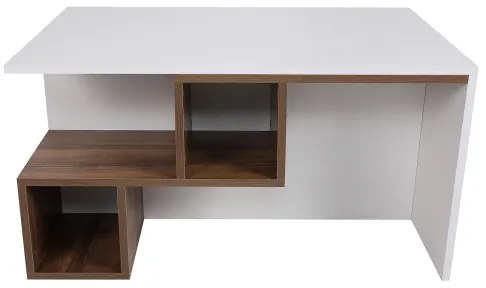 Tavolino DILAY 52x100 cm marrone/bianco