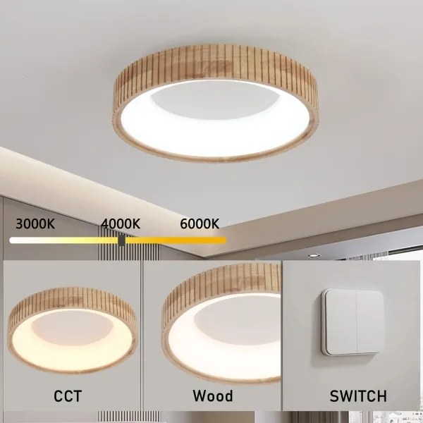 Brilagi - Lampada da soffitto LED FALCON WOOD MODERN LED/30W/230V Ø 45 cm legno
