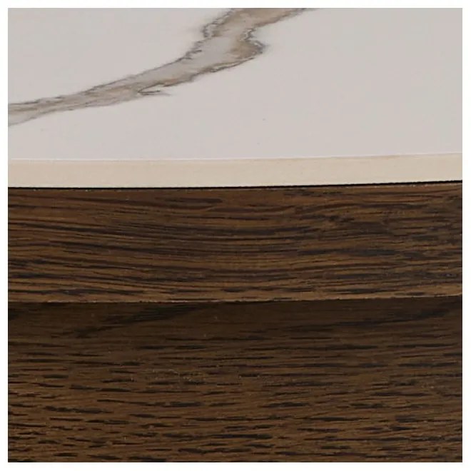 Tavolino da salotto rotondo beige/marrone scuro con piano in ceramica ø 90 cm Southampton – Actona