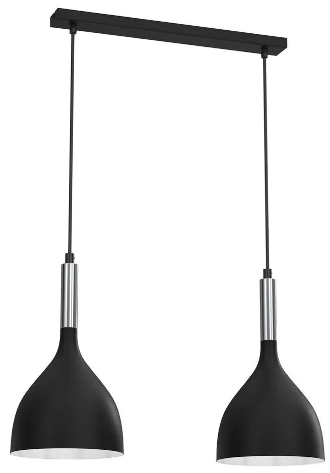Lampadario a sospensione con filo NOAK 2xE27/15W/230V nero/cromo