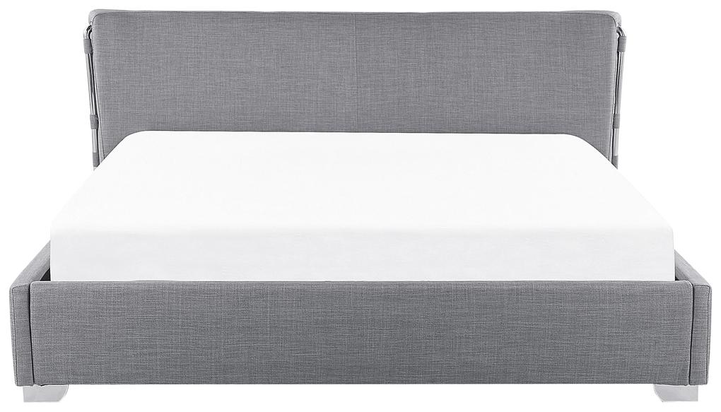 Letto matrimoniale in tessuto grigio 180 x 200 cm PARIS Beliani