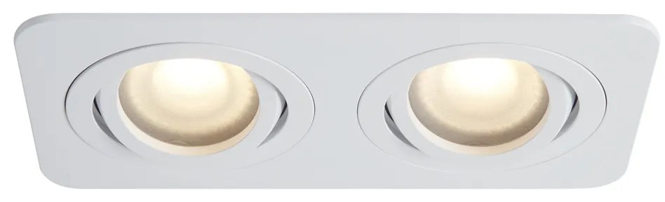 Set di 6 faretti da incasso arrotondati bianchi GU10 50mm orientabili e inclinabili IP44 2-luci - Alberto