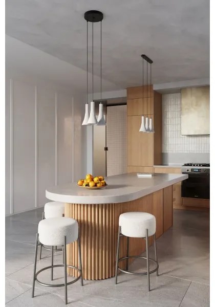 Sollux SL.1225 - Lampadario a sospensione con filo REA 3xE14/12W/230V calcestruzzo