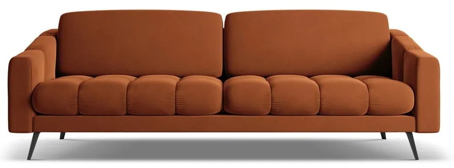 Divano arancione con rivestimento in velluto 238 cm Nalu – Makamii