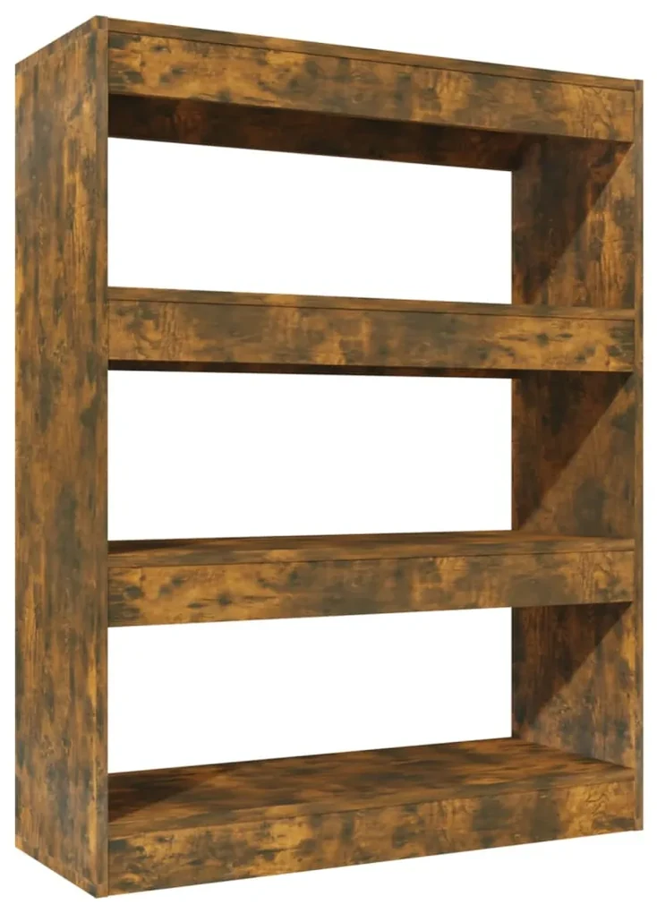 Libreria/divisorio rovere fumo 80x30x103 cm legno multistrato