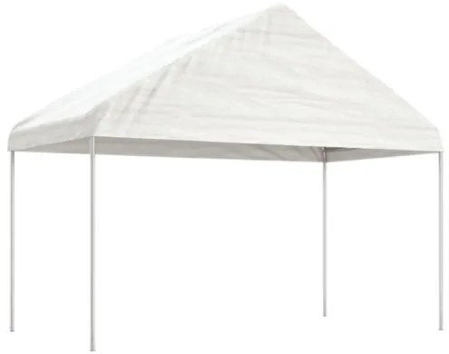 Gazebo con Tetto Bianco 20,07x4,08x3,22 m in Polietilene