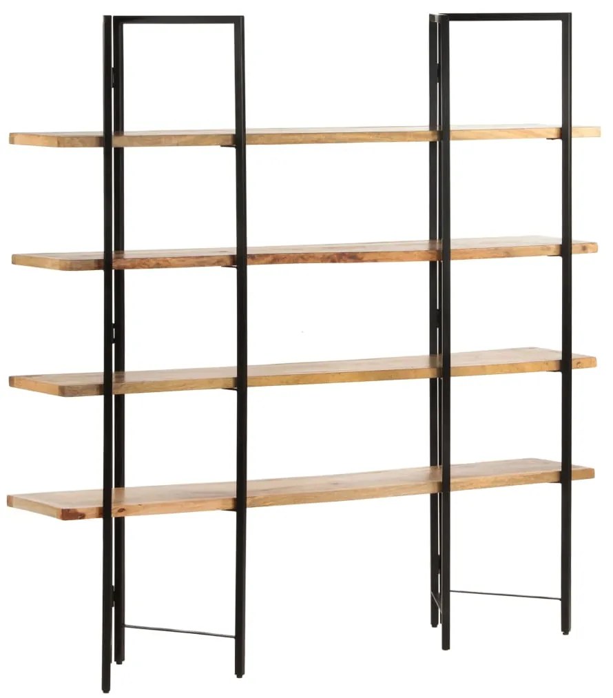 Libreria A 4 Livelli 160x35x160 Cm İn Legno Massello Di Mango /