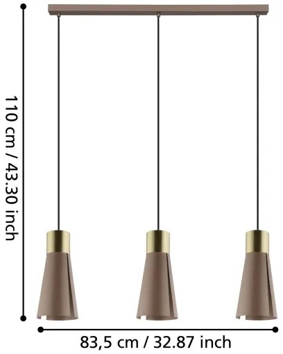 Eglo 98839 - Lampadario LED sospeso su cavo LOSALOMAS 3xGU10/4,5W/230V