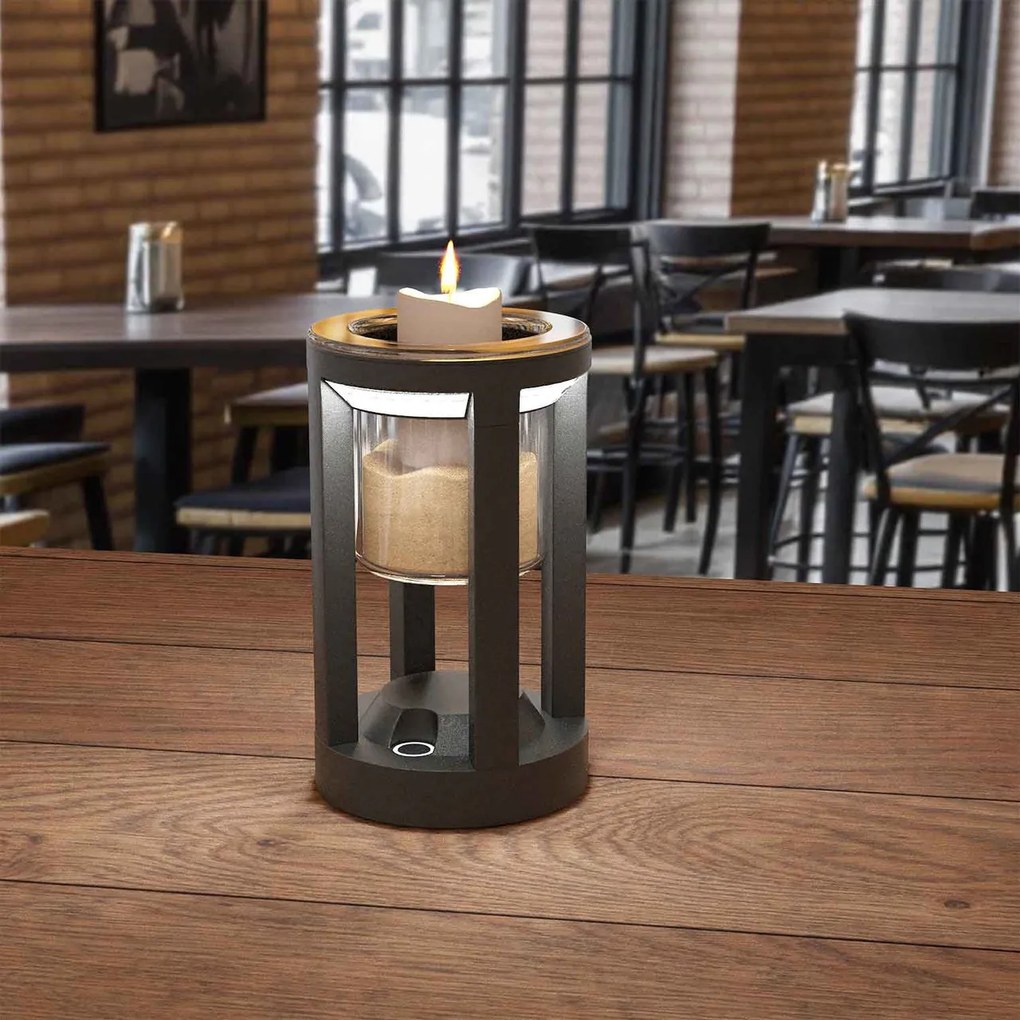 Lampada Portavaso da Tavolo Ricaricabile 2.2W IP54 CCT - Nera