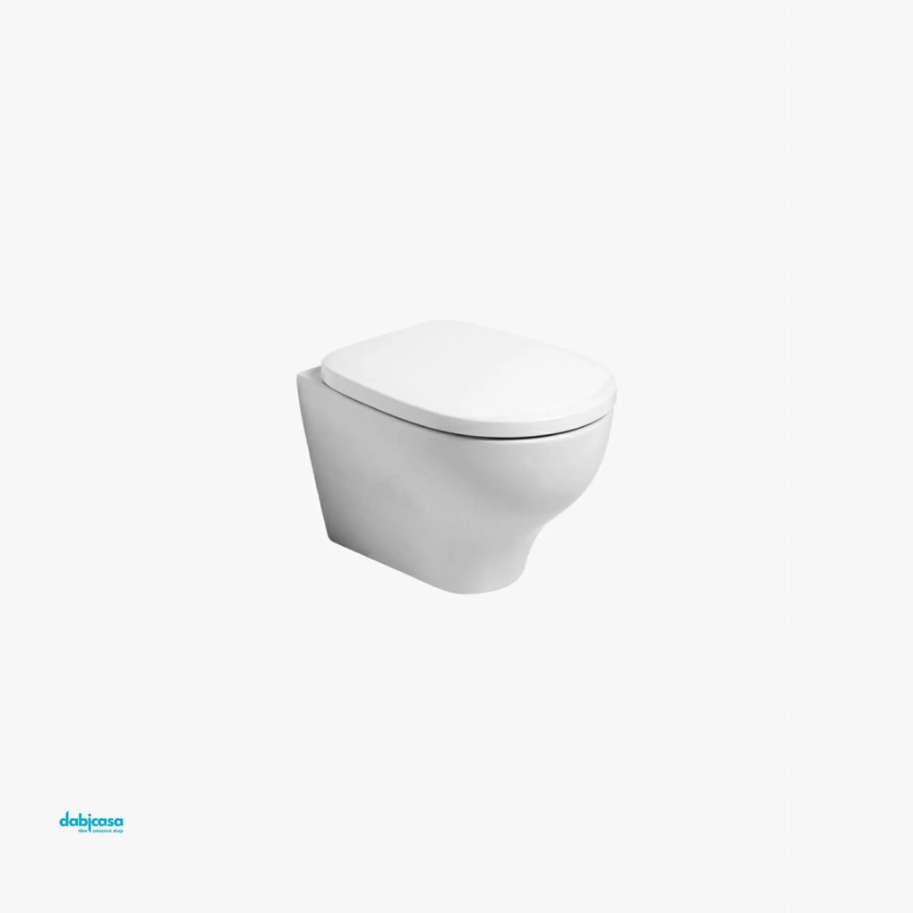 Azzurra Ceramica "Pratica" Wc Sospeso Con Brida Bianco Lucido