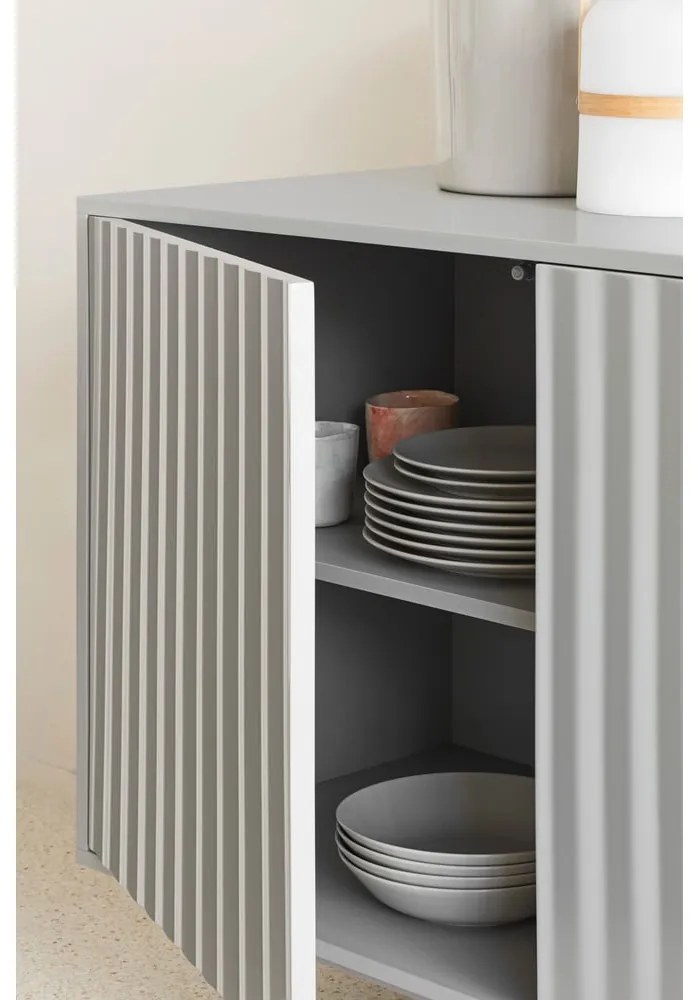 Cassettiera bassa grigia 159x80 cm Sierra - Teulat