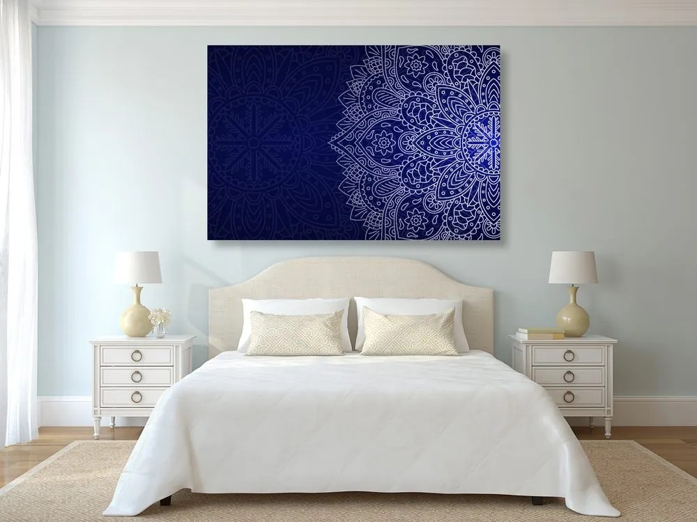 Quadro su tela – Ornamento blu scuro