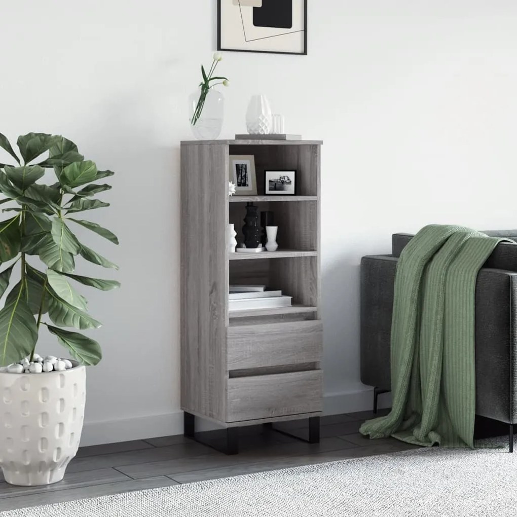 Credenza grigio sonoma 40x36x110 cm in legno multistrato