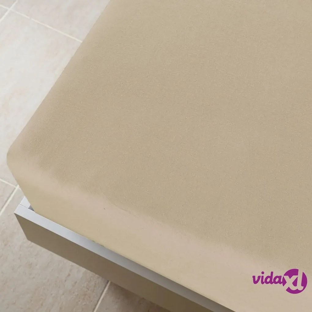 vidaXL Lenzuolo con Angoli Jersey Tortora 180x200 cm Cotone