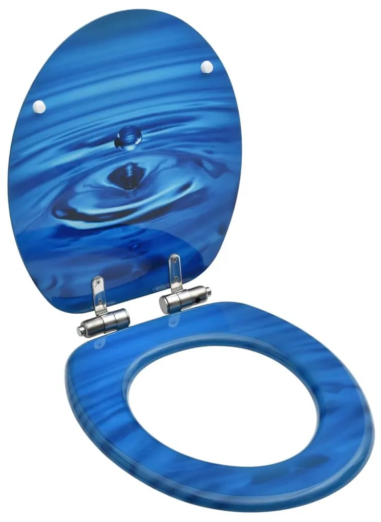 Tavoletta Wc A Chiusura Ammortizzata İn Mdf Blu Goccia Dacqua /